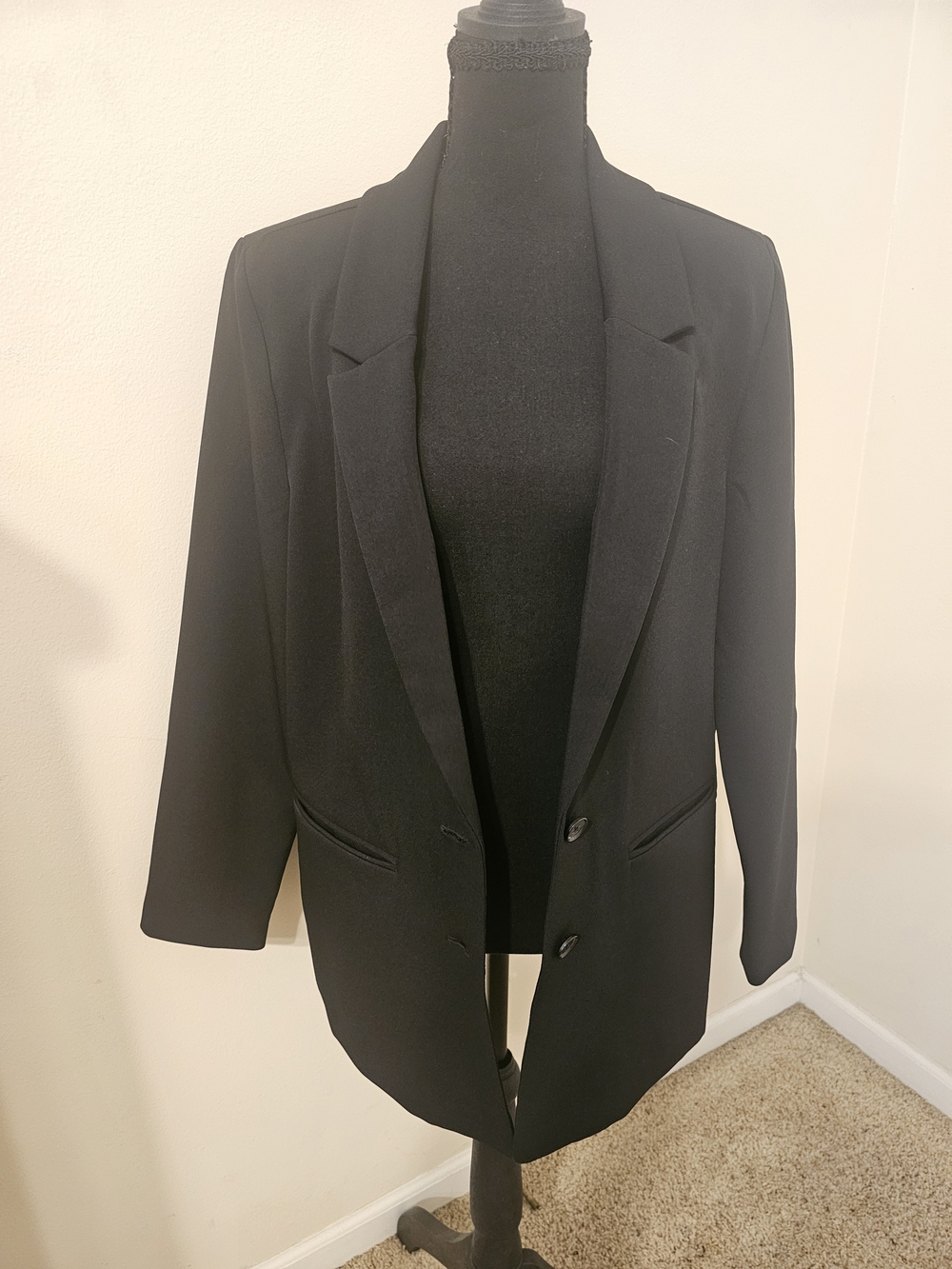 Old Navy Black Women's Longline Blazer Jacket